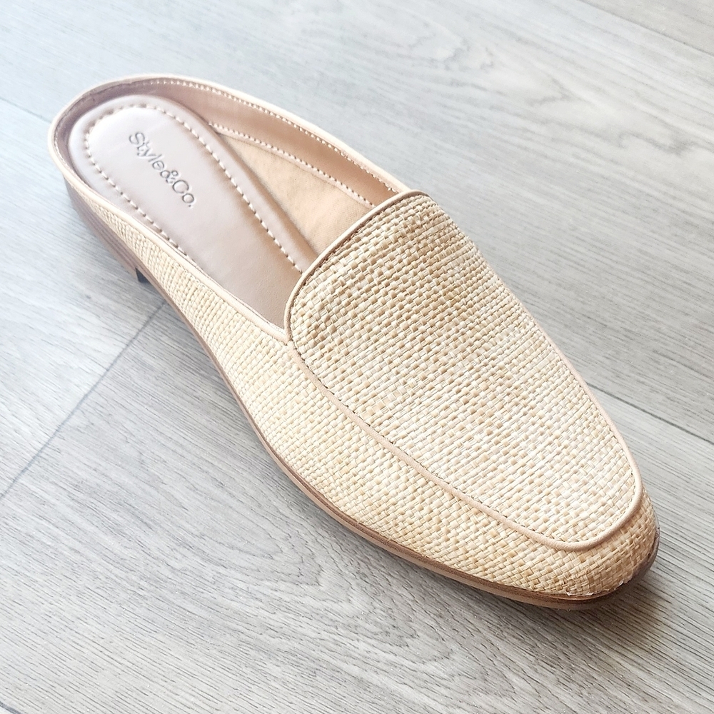 Style & CO Women's Unity Natural Raffia Slip-On Mule Flats Size 9.5 - Picture 6 of 7